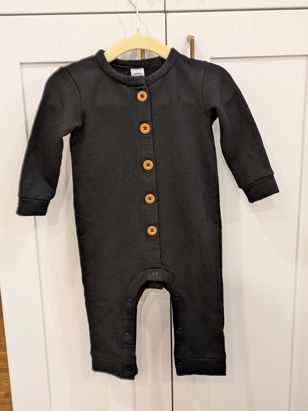 Nordstrom Black Long-Sleeve One-Piece Romper